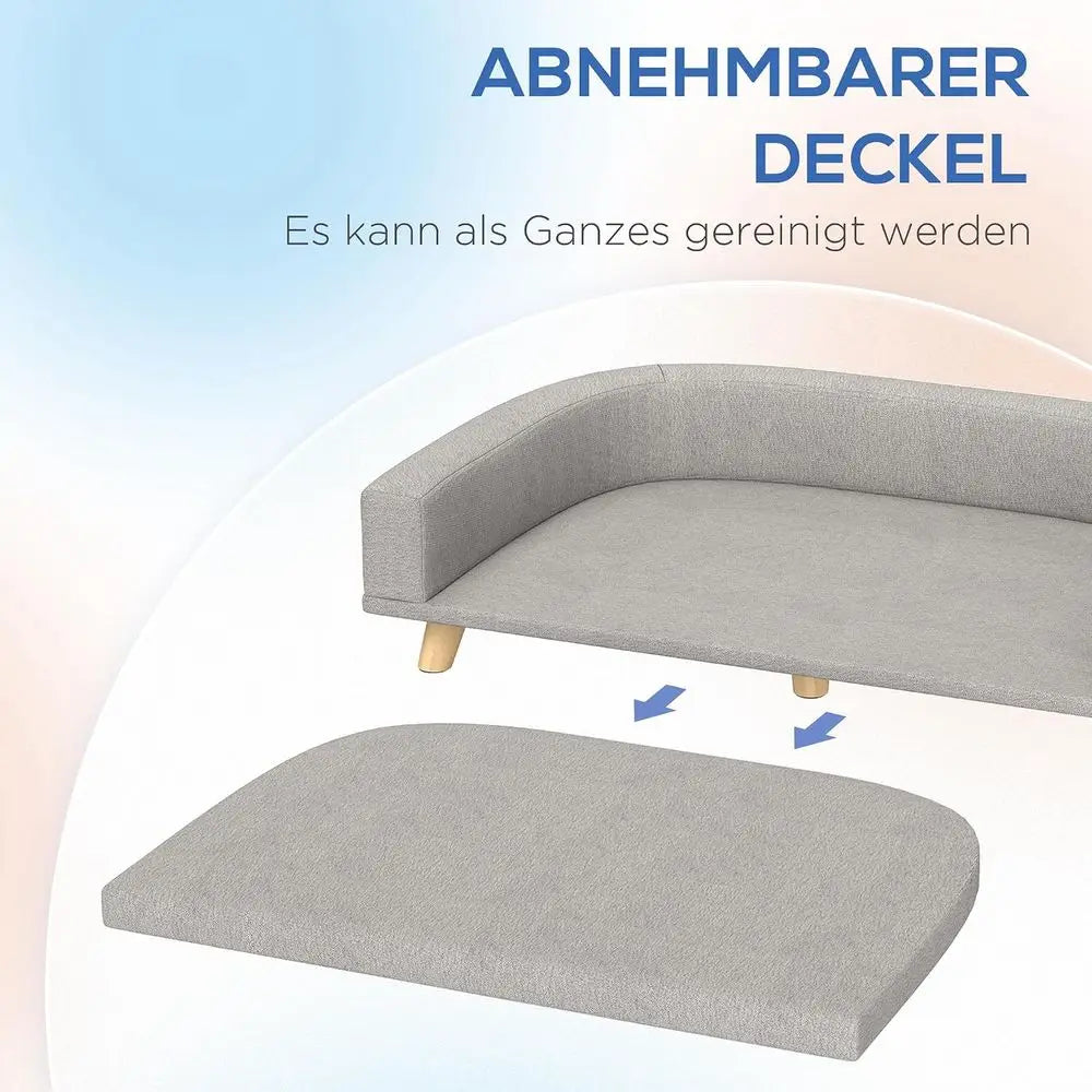Luxury Large Dog Couch With Washable Cover And Wooden Legs