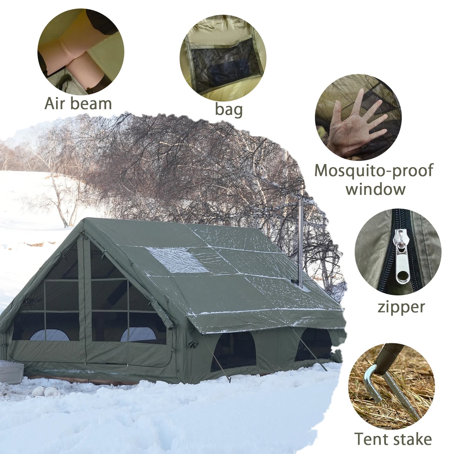 Pakicetus Quick Setup Inflatable Camping Tent Waterproof Family Tent