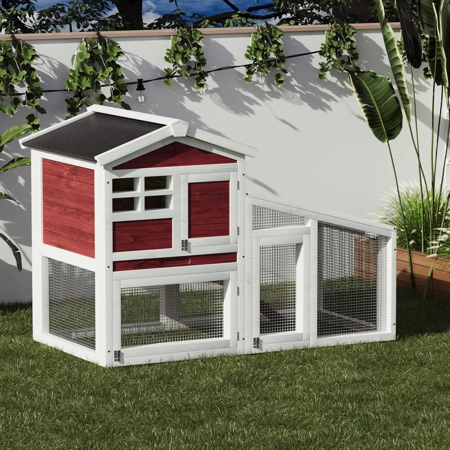 HiMISS Chicken Coop With Run And Rabbit Cage Weatherproof