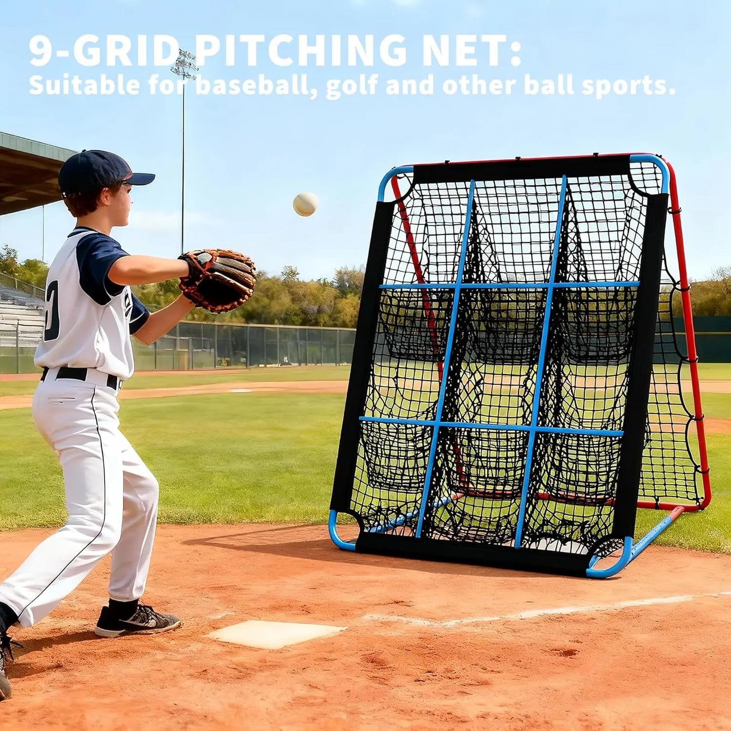 HiMISS Baseball Rebounder Net With 12 Angles