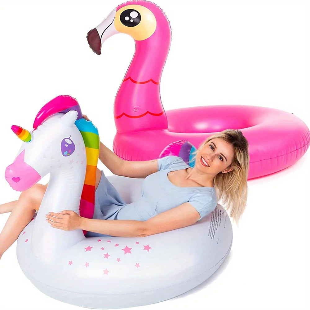 Joyfy 2 Pack Flamingo Unicorn Inflatable Pool Floats For Kids