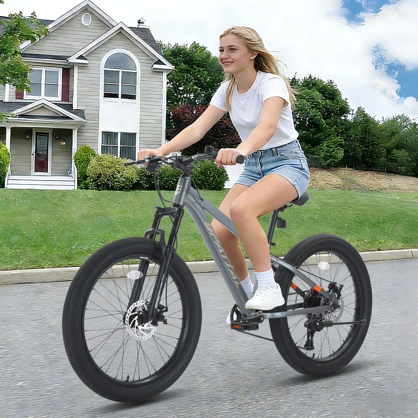 Spatial Fat Tire Mountain Bike With 8 Speed Drivetrain