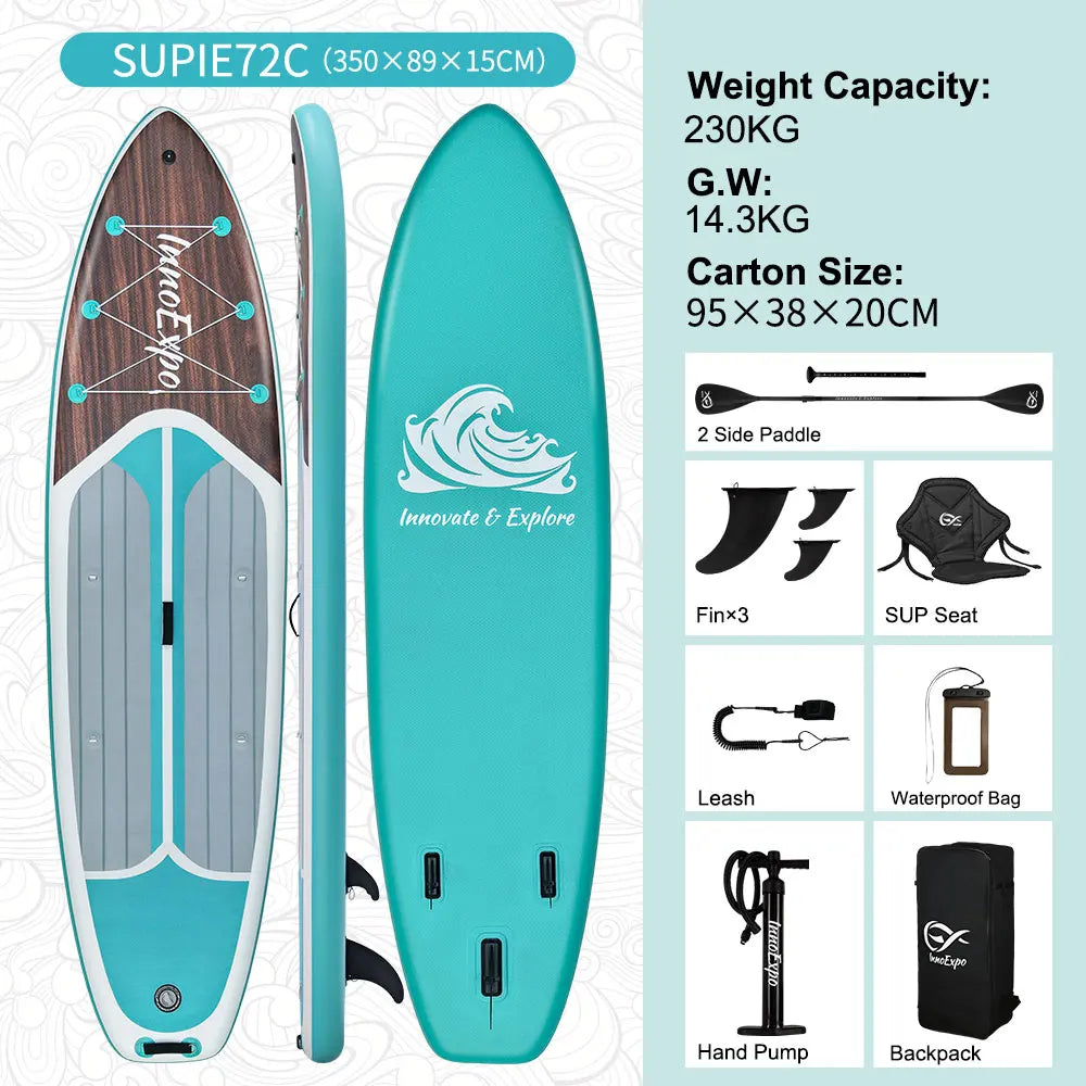 InnoExpo Inflatable Stand Up Paddleboard With Complete Accessory Kit