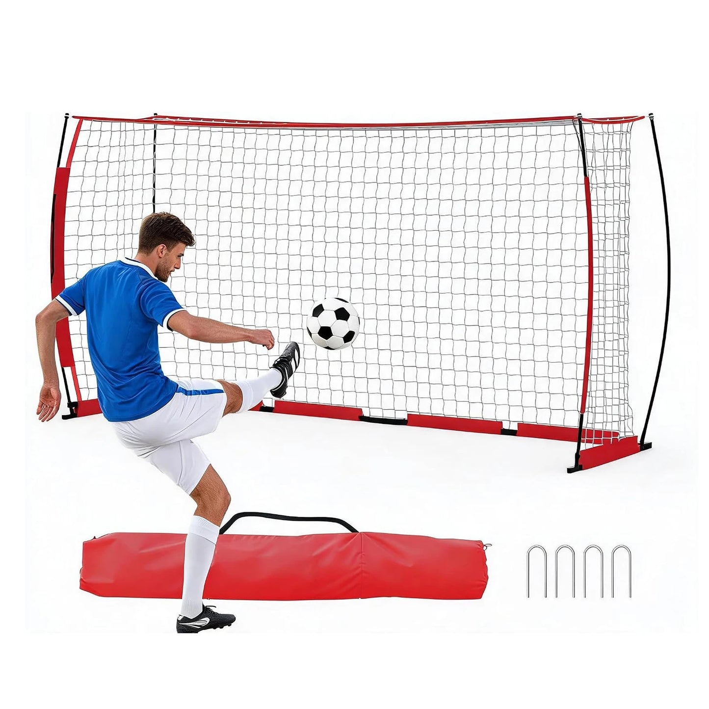 HiMISS Steel Competition Soccer Goal Foldable HeavyDuty With Metal Frame