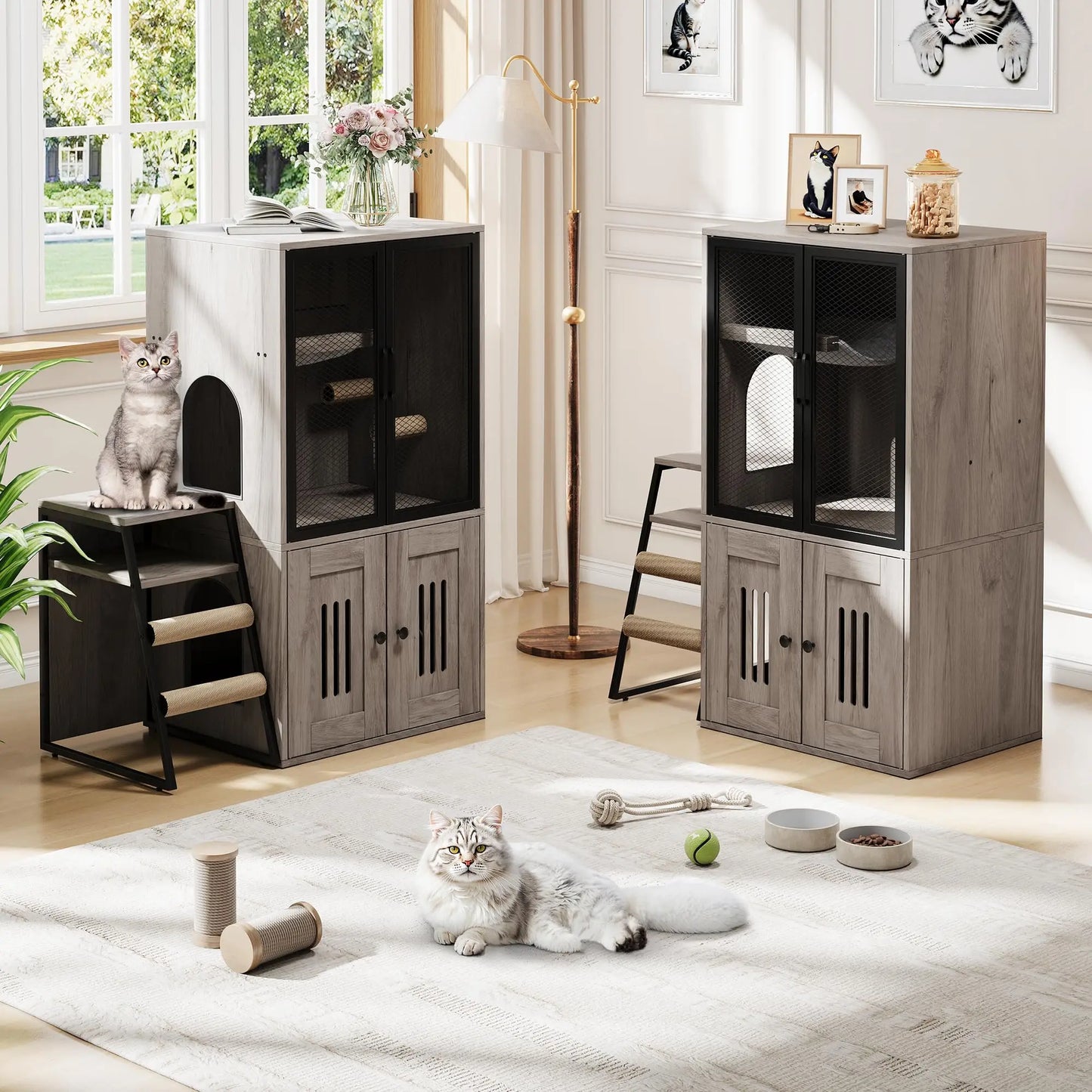 HiMISS CN Multifunctional Cat Litter Box Furniture Enclosed With Doors