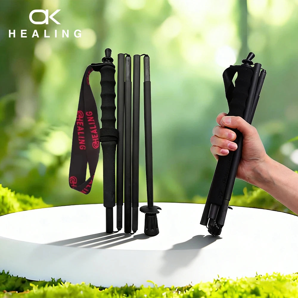 Okhealing Carbon Fiber Foldable Trekking Poles For Hiking And Trail