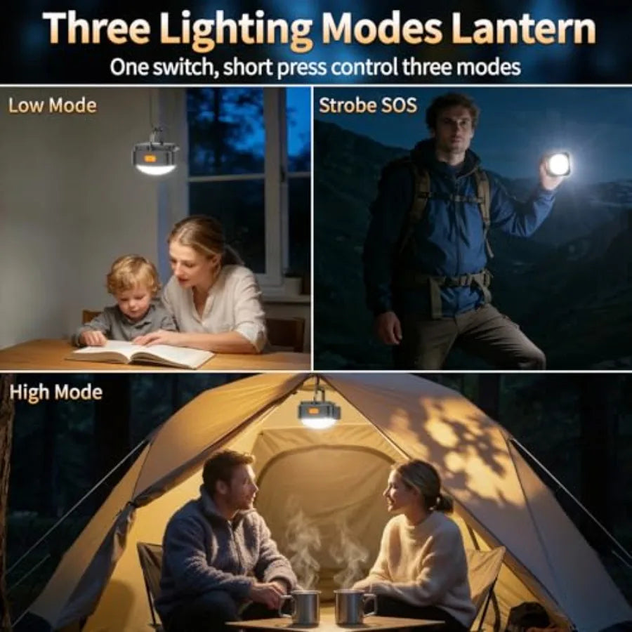 Rechargeable Portable LED Camping Lantern for Tents and Outdoor Use