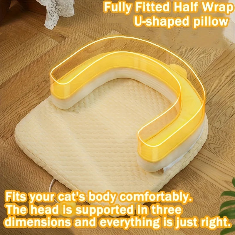 Self-Regulating Cooling Pet Bed With Ice Gel Pad For Cats
