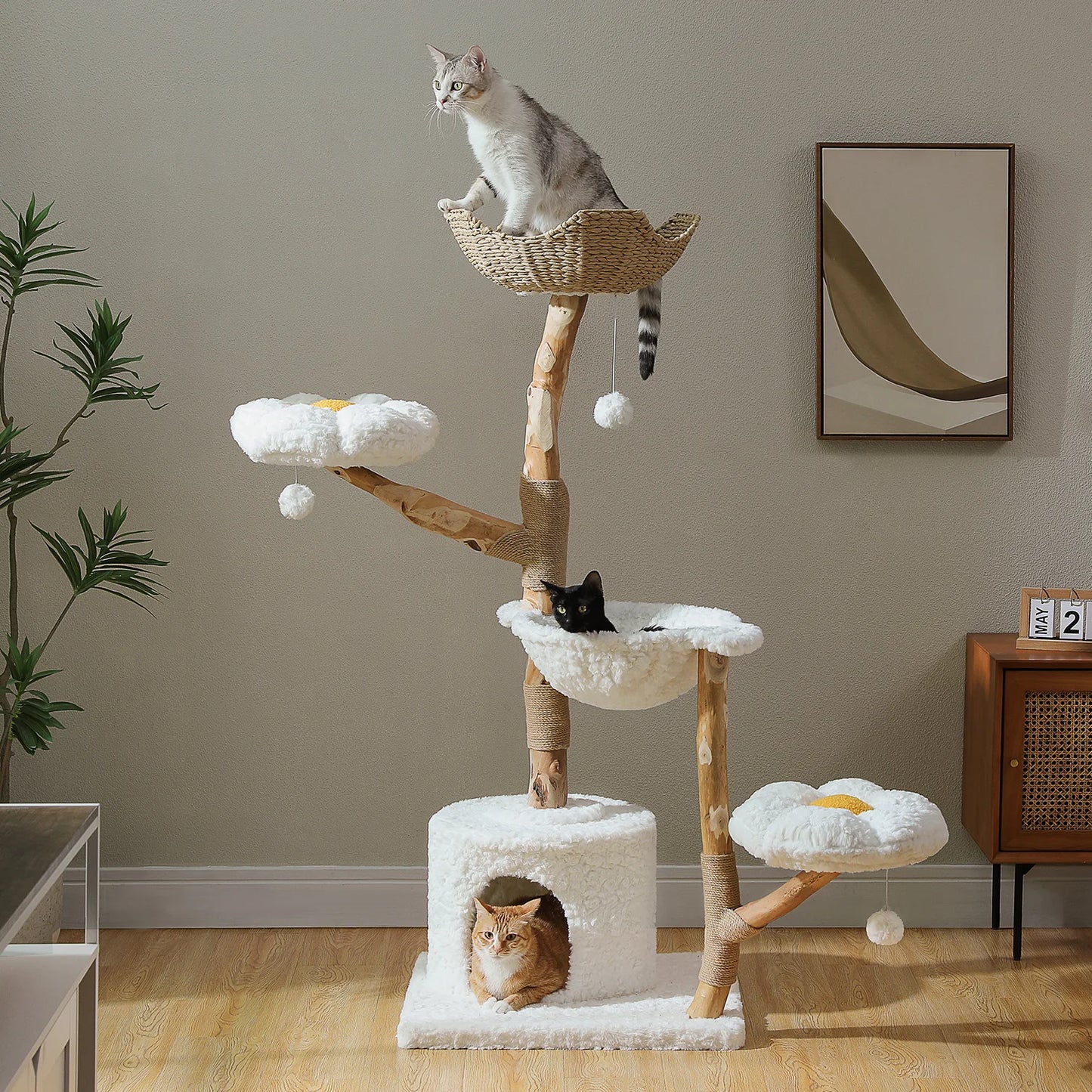 PAWZ Road Large Cat Tree Tower With Sisal Post Basket