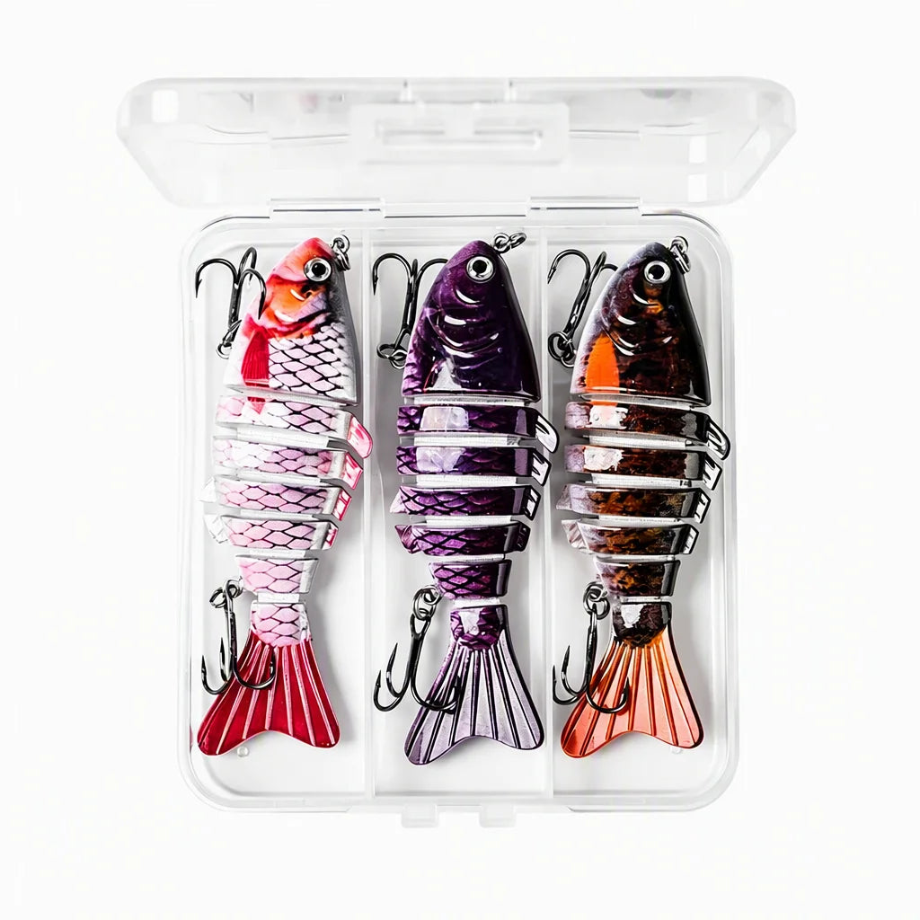 JSFUN Multi Joint Swimbait Hard Fishing Lure With Treble Hooks