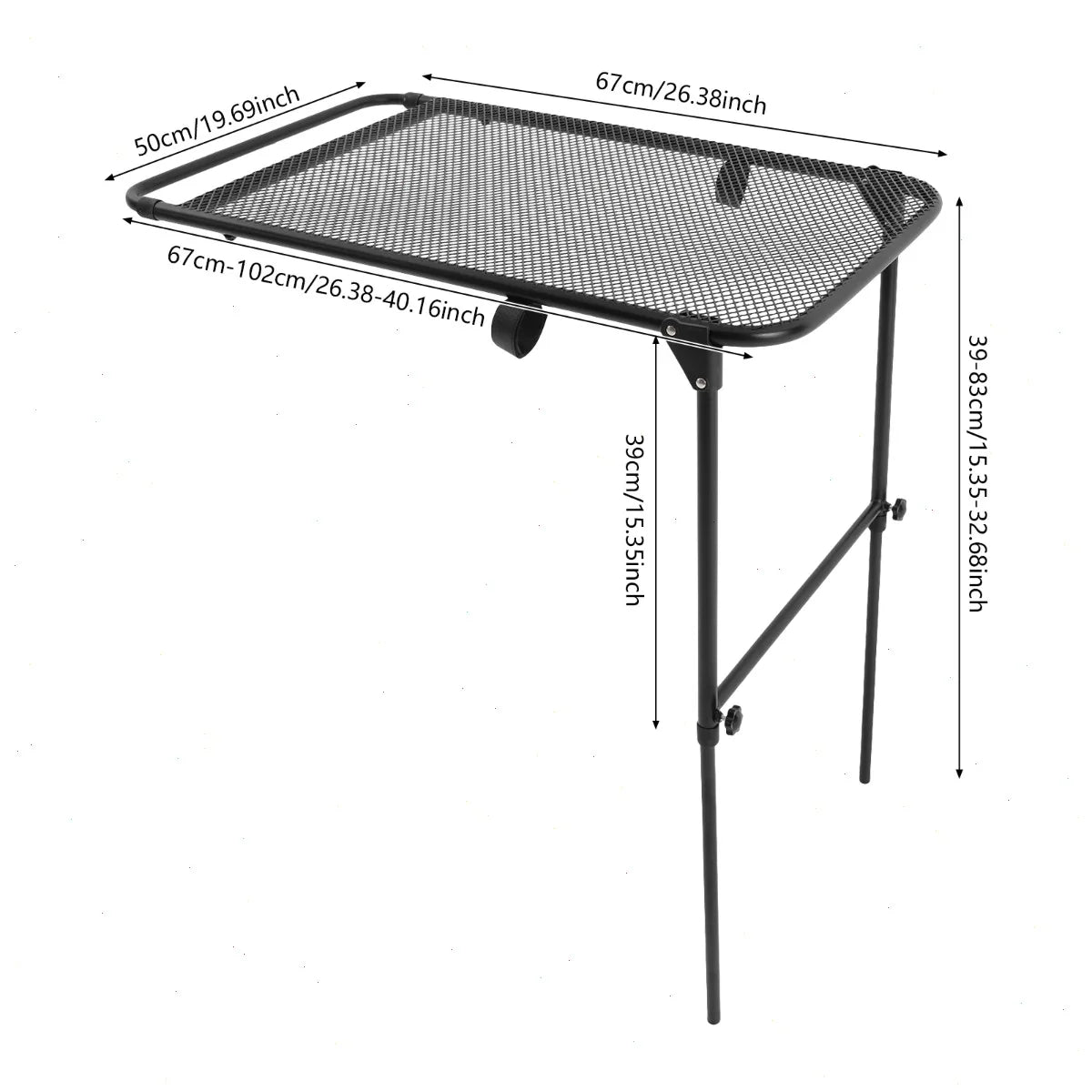 Bymaocar Steel Adjustable Folding Trunk Car Camping Table