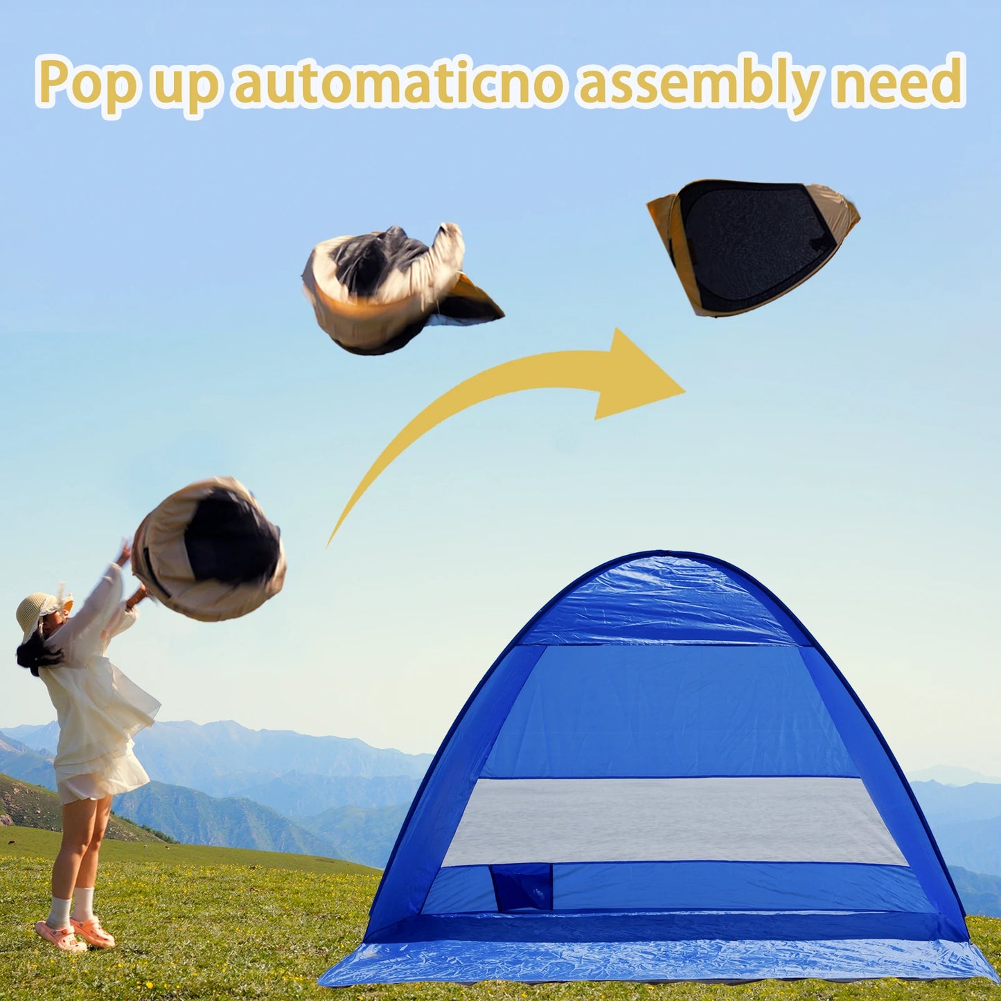 Pakicetus Pop-Up Beach Tent, Compact Folding For Outdoor Use