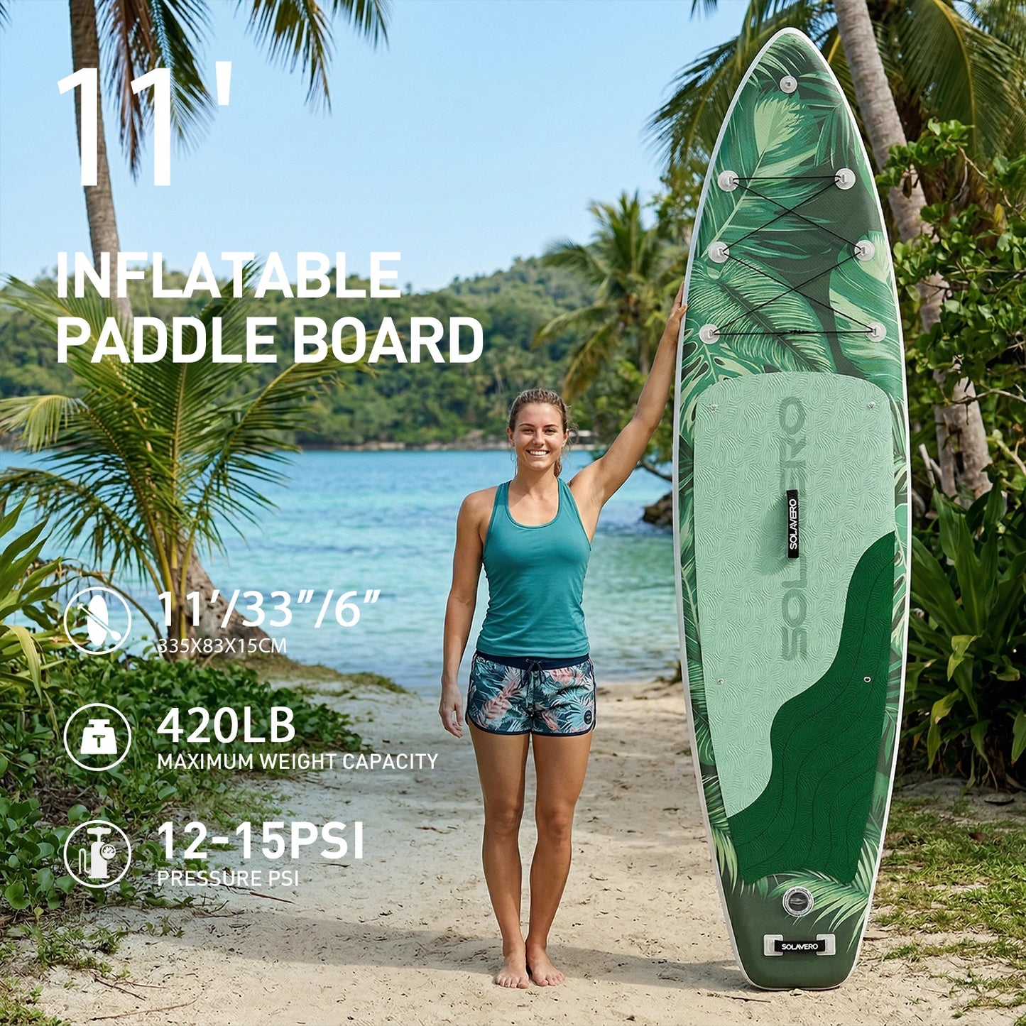 Inflatable SUP Board With Full Accessories Pack And Adjustable Paddle