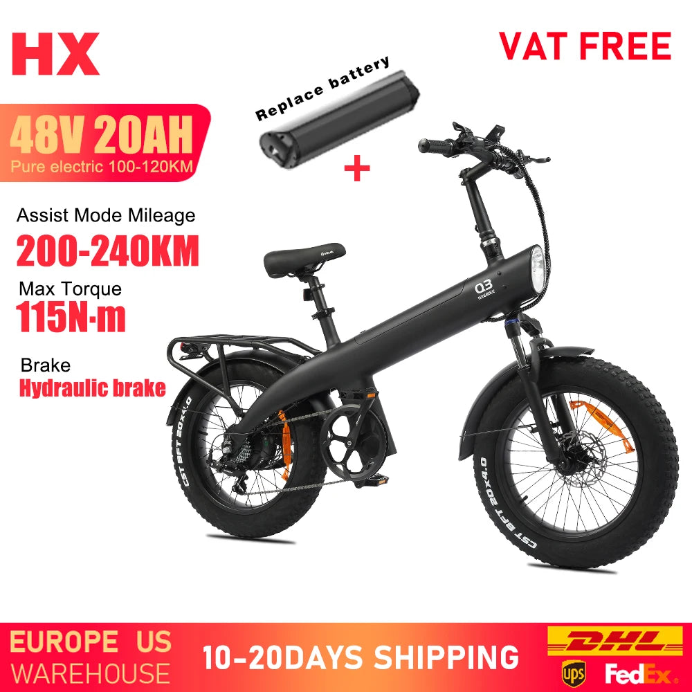 HX Q3 Electric Bike 48V 20Ah Fat Tire Mountain Ebike