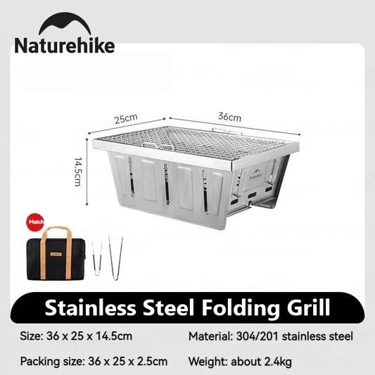 Naturehike Portable Folding Camping Charcoal Grill For Outdoor Barbecue