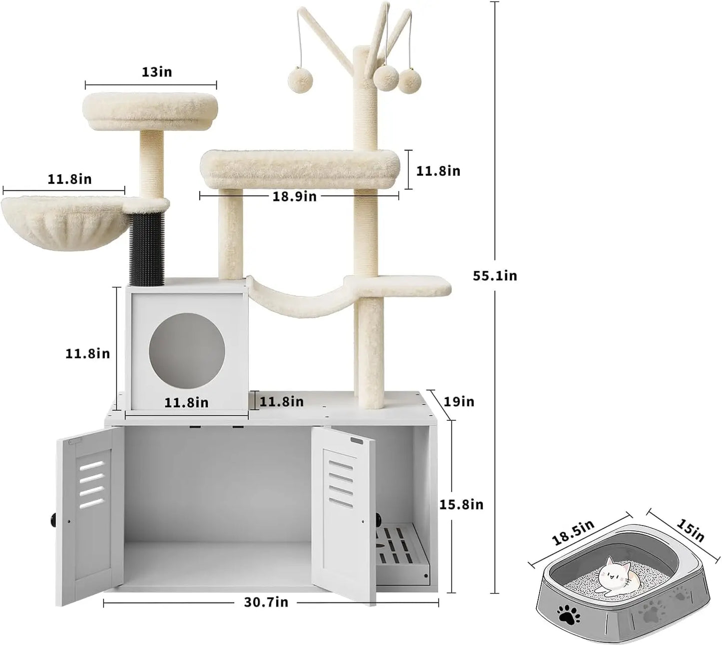 Twister Ck Combined Litter Box And Cat Tower Furniture