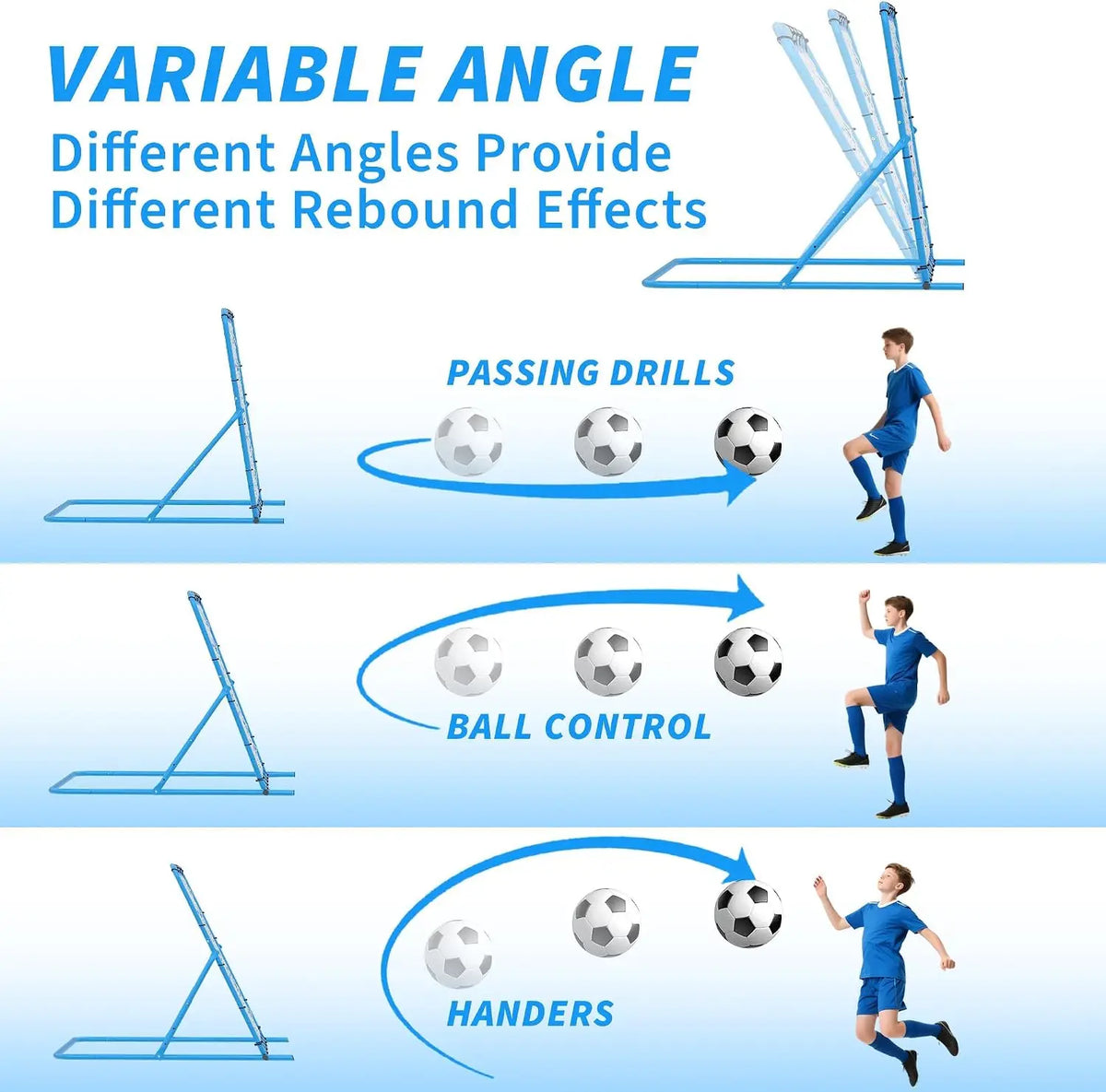 Tacleekii Multi Sport Rebounder Net for Soccer Baseball Volleyball Training