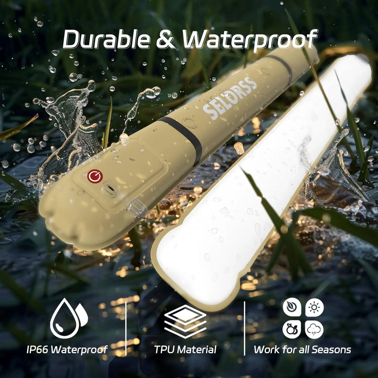 Rechargeable Waterproof Camping Light Spotlight With 2000mAh Battery