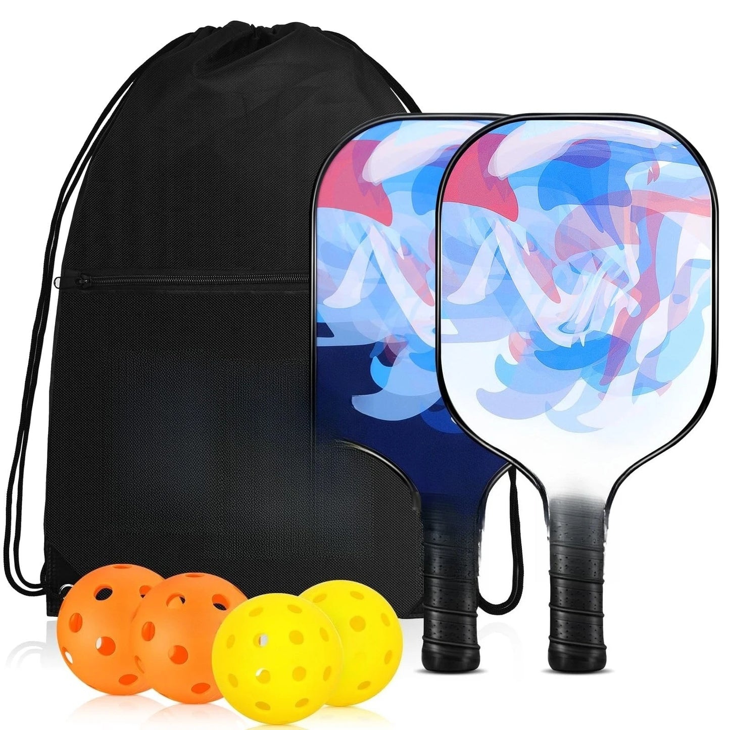 Lightweight Fiberglass Pickleball Paddle Set With Carry Bag