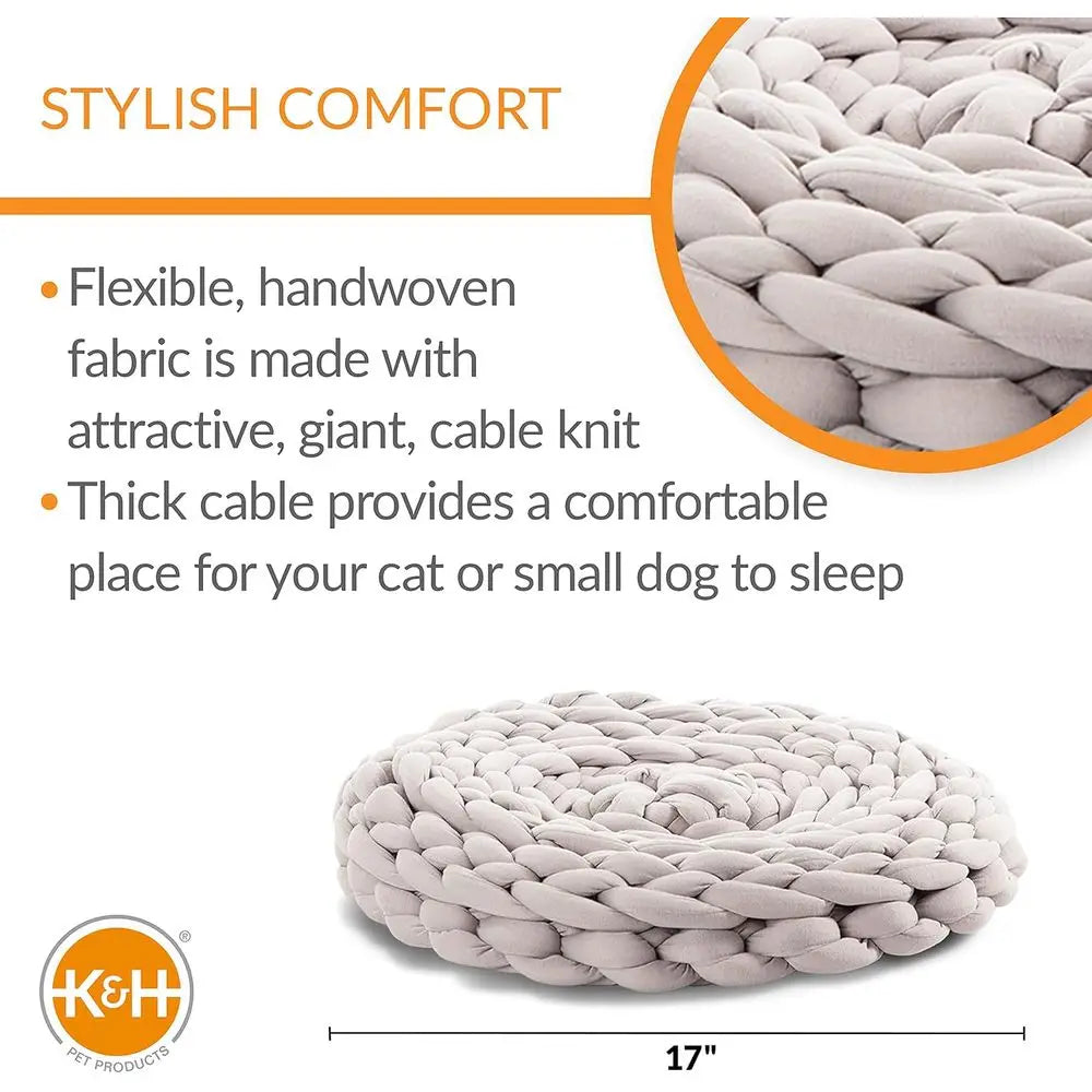 Handwoven Knitted Round Flexible Pet Bed For Indoor Cats