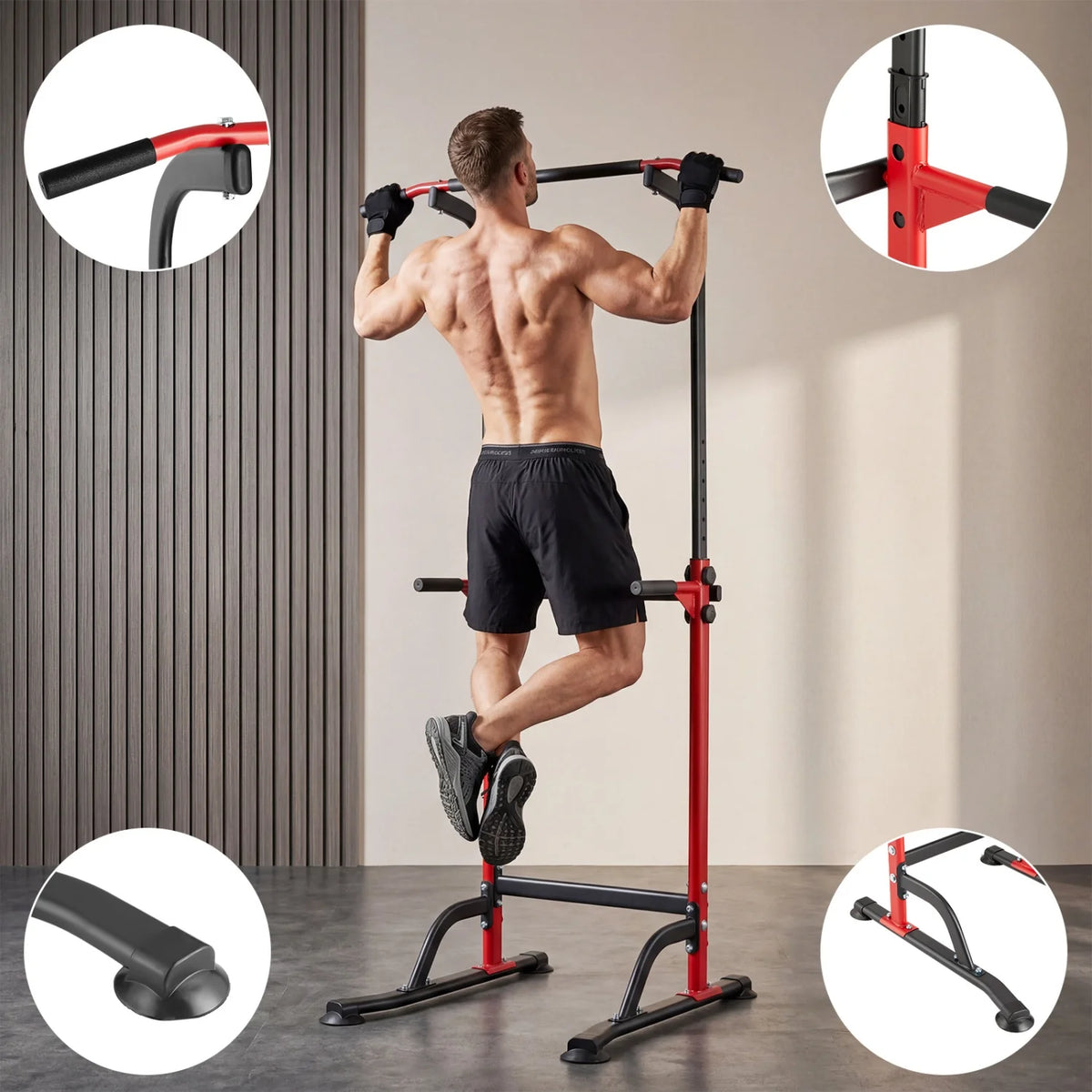 HiMISS Power Tower Pull Up Dip Station Home Gym Trainer