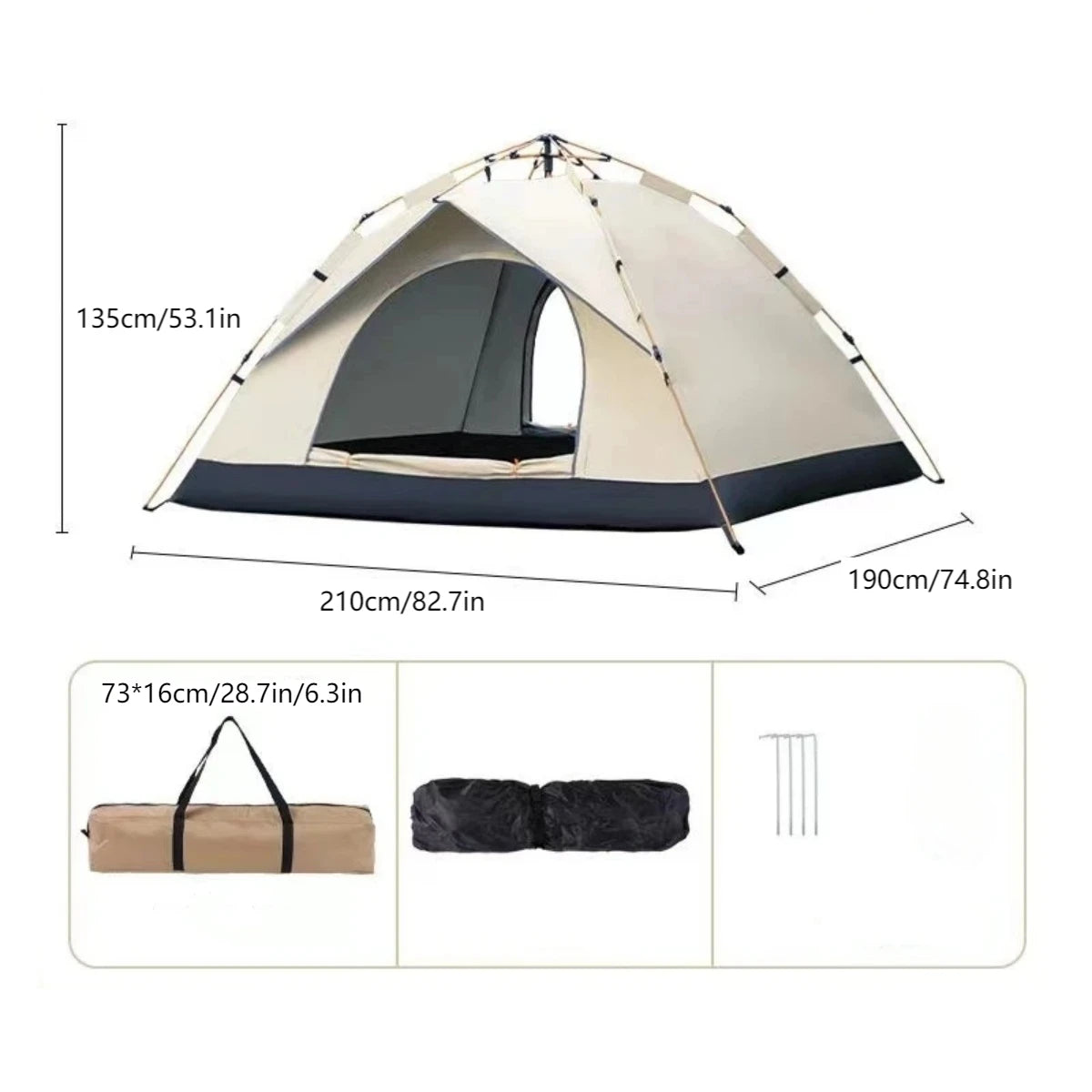 Pakicetus Outdoor Automatic Quick Opening Tent Rainproof and Sunproof