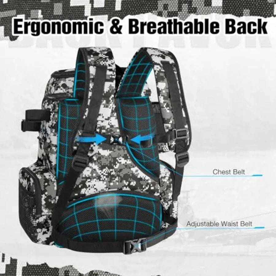 Fishing Tackle Backpack With Rod Holders And Tackle Boxes