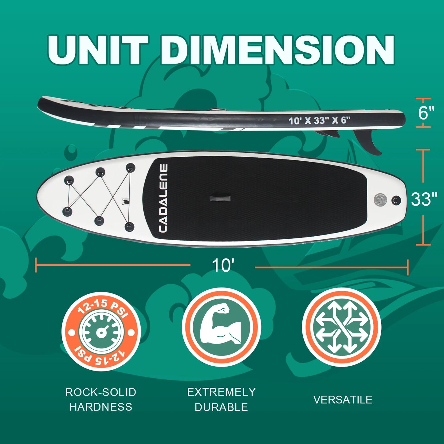 CADALENE Inflatable Stand Up Paddle Board Anti Slip EVA Deck