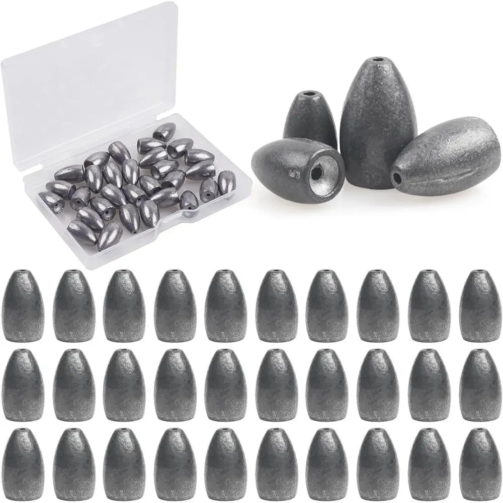 Bullet Style Fishing Sinkers Set For Freshwater And Saltwater Use