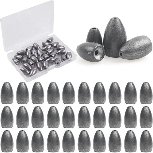 Bullet Style Fishing Sinkers Set For Freshwater And Saltwater Use
