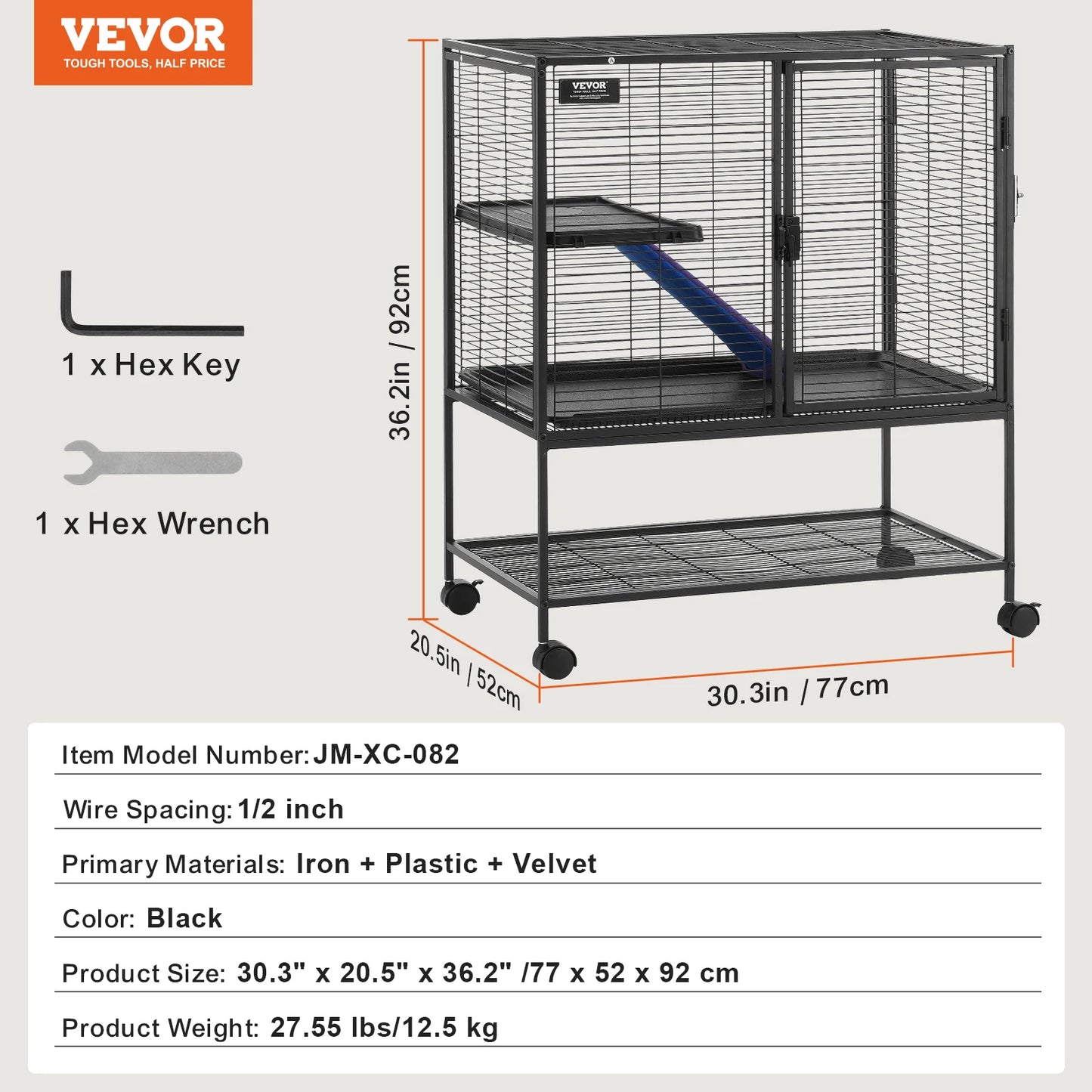 SucceBuy Rolling Metal Ferret Cage 4-Tier Critter Nation Cage