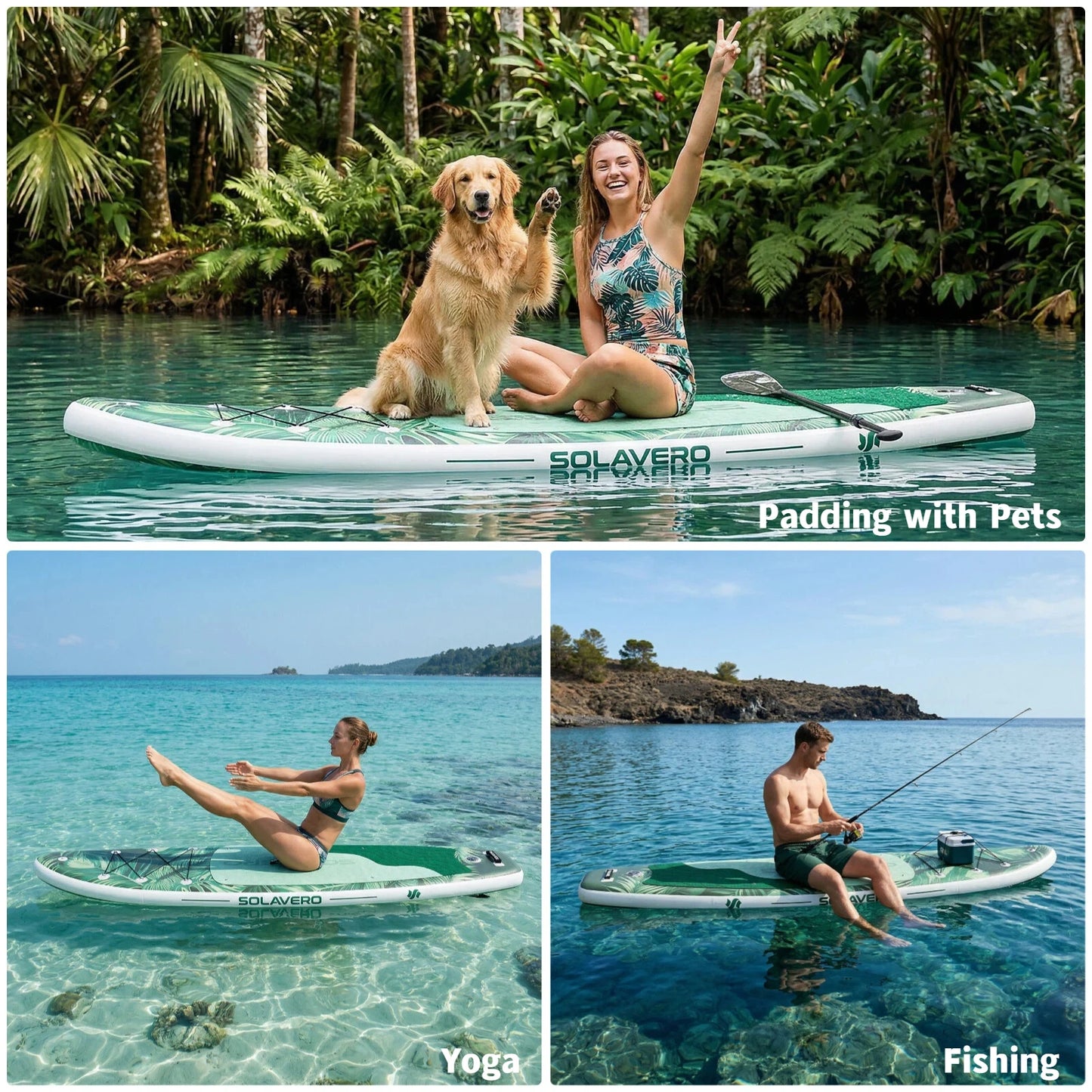 Inflatable SUP Board With Full Accessories Pack And Adjustable Paddle