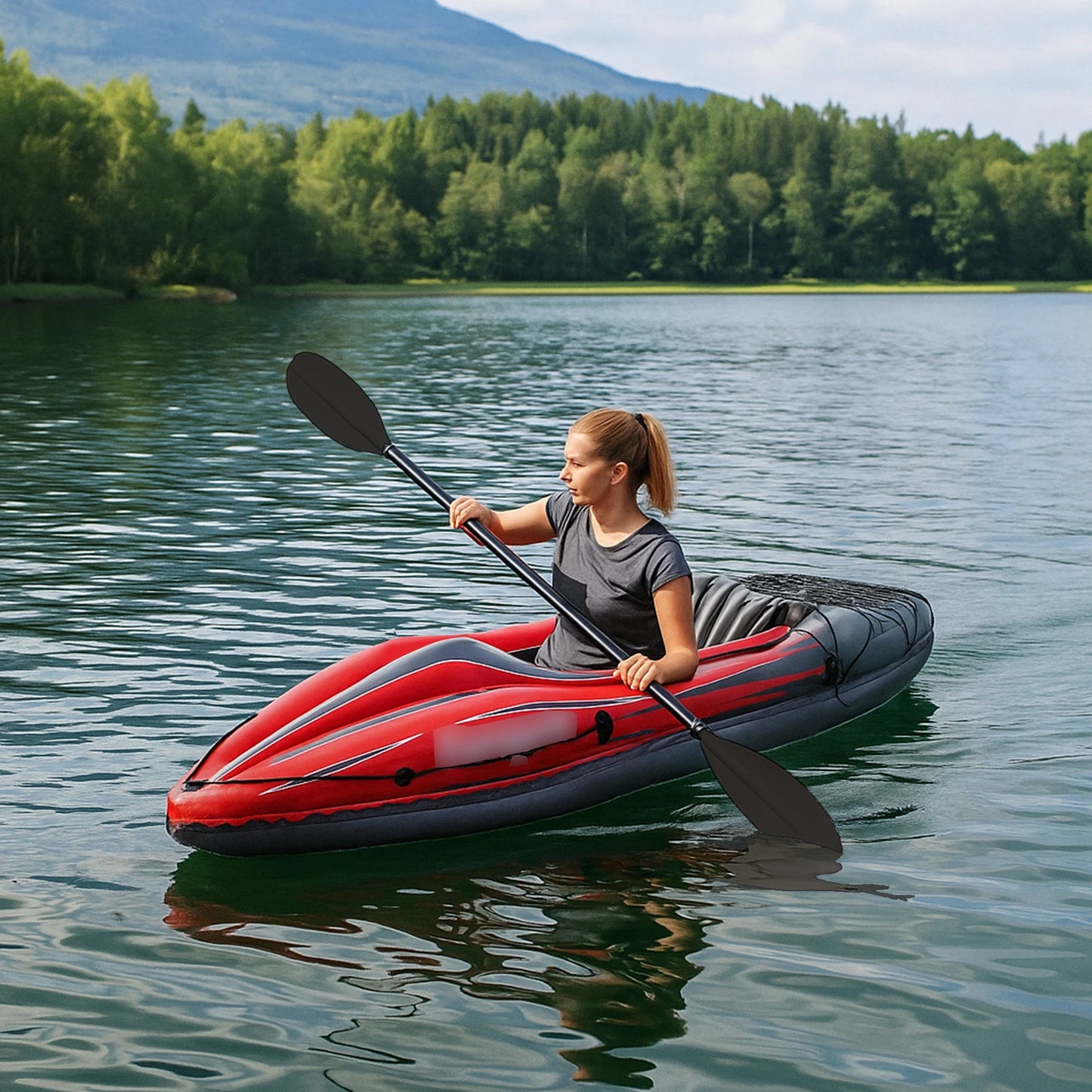 HHSJZWCY Inflatable One-Person Kayak Fishing Boat For Lakes And Rivers