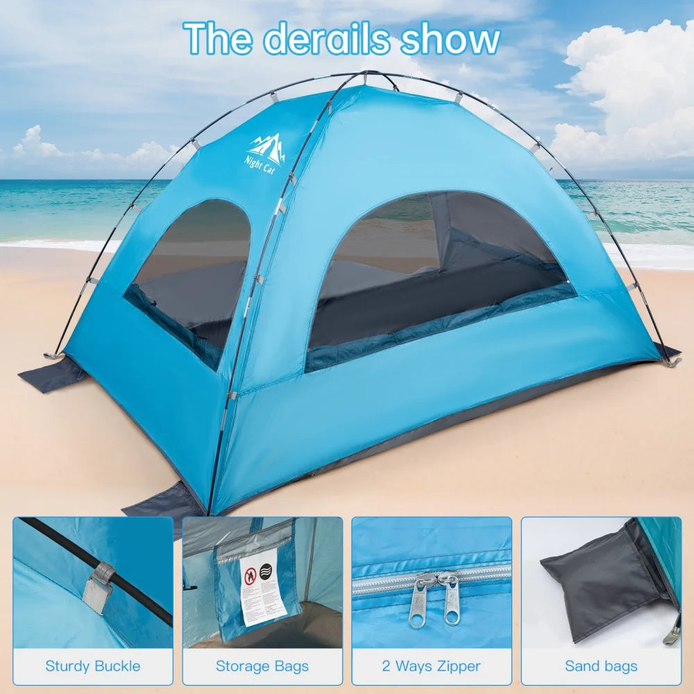 Night Cat Portable Beach Camping Tent With UV Protection