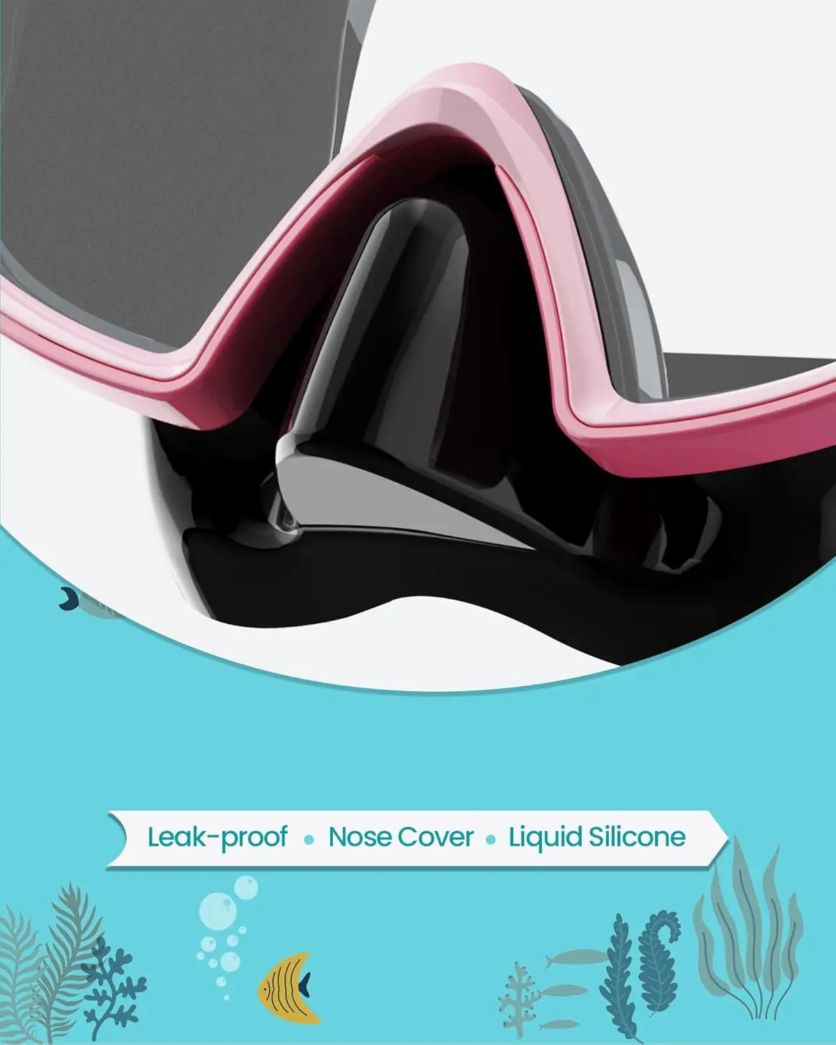 OutdoorMaster Stingray Kids Swim Goggles With Nose Cover Anti Fog