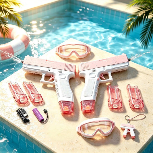 Kids Long Range Water Gun Toy Set for Summer Pool Fun
