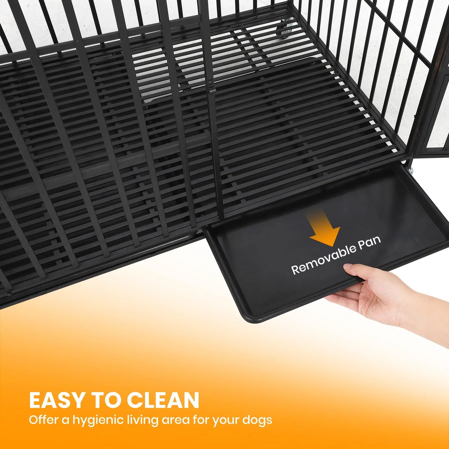 HiMISS Heavy Duty EscapeProof Metal Dog Crate With Three Doors