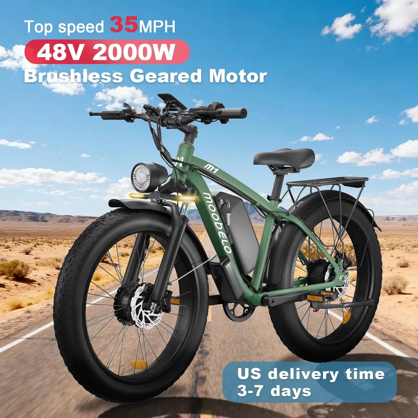 Moobelo M1 2000W Dual-Motor Fat Tire Electric Bicycle
