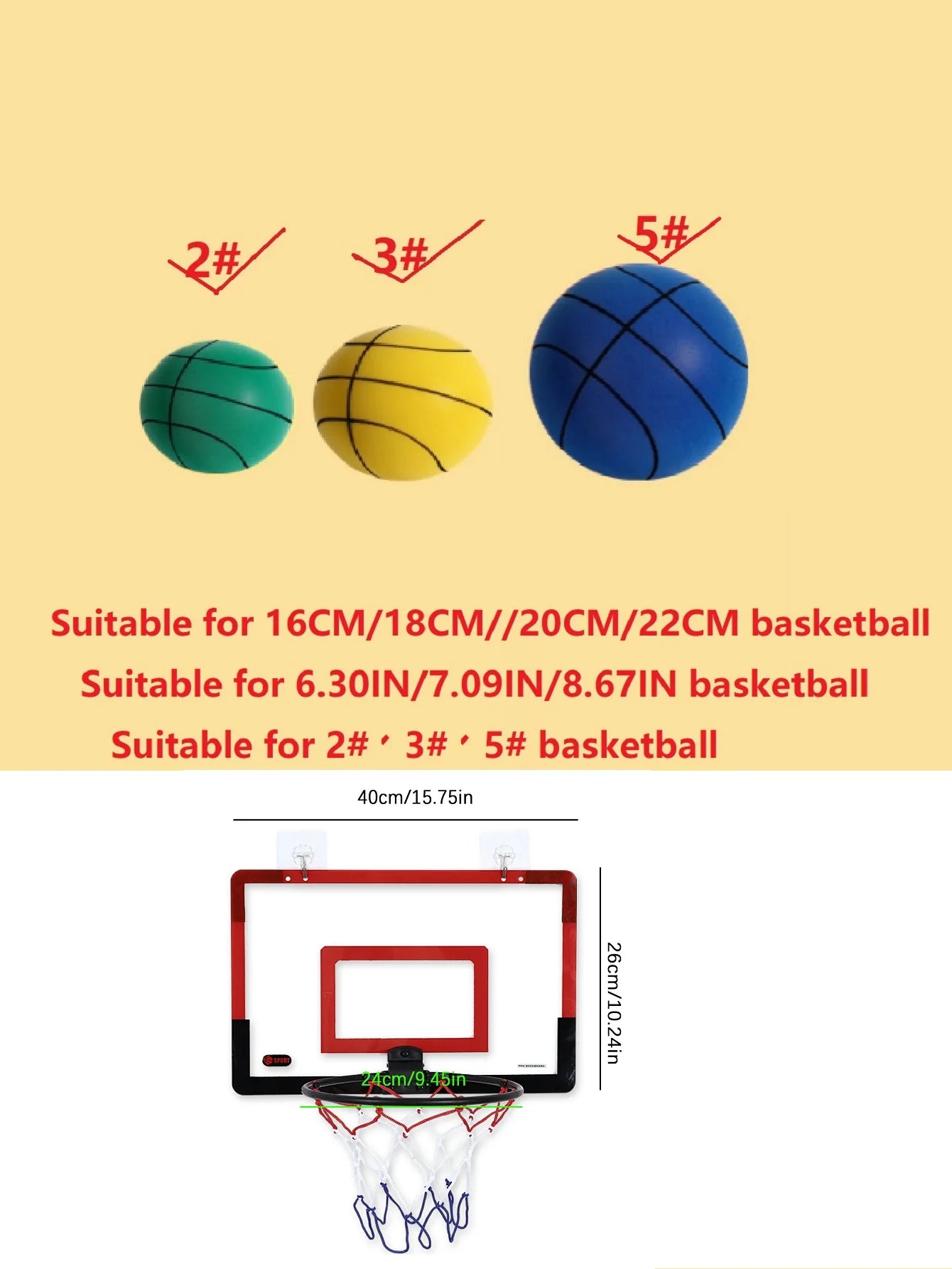 Mini Basketball Hoop Indoor For Kids And Adults Door Mount
