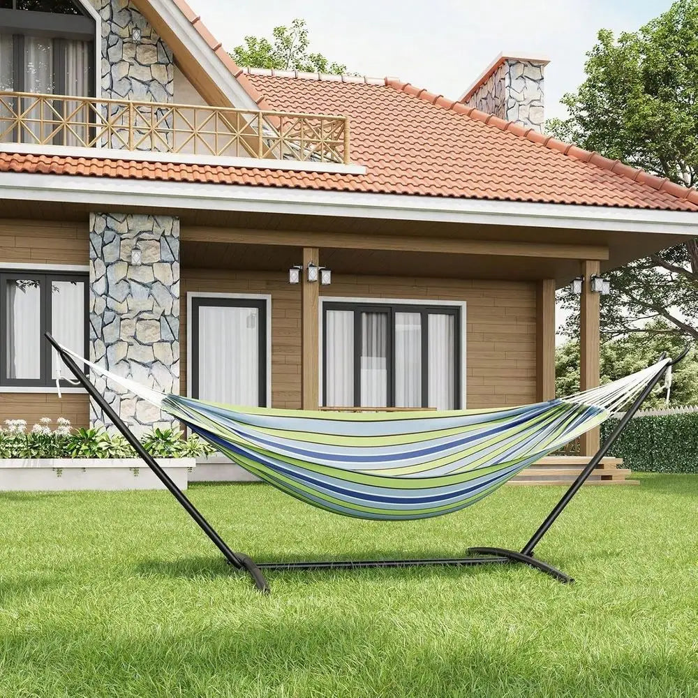 Hammock With Heavy Duty Steel Stand Supports 660lbs