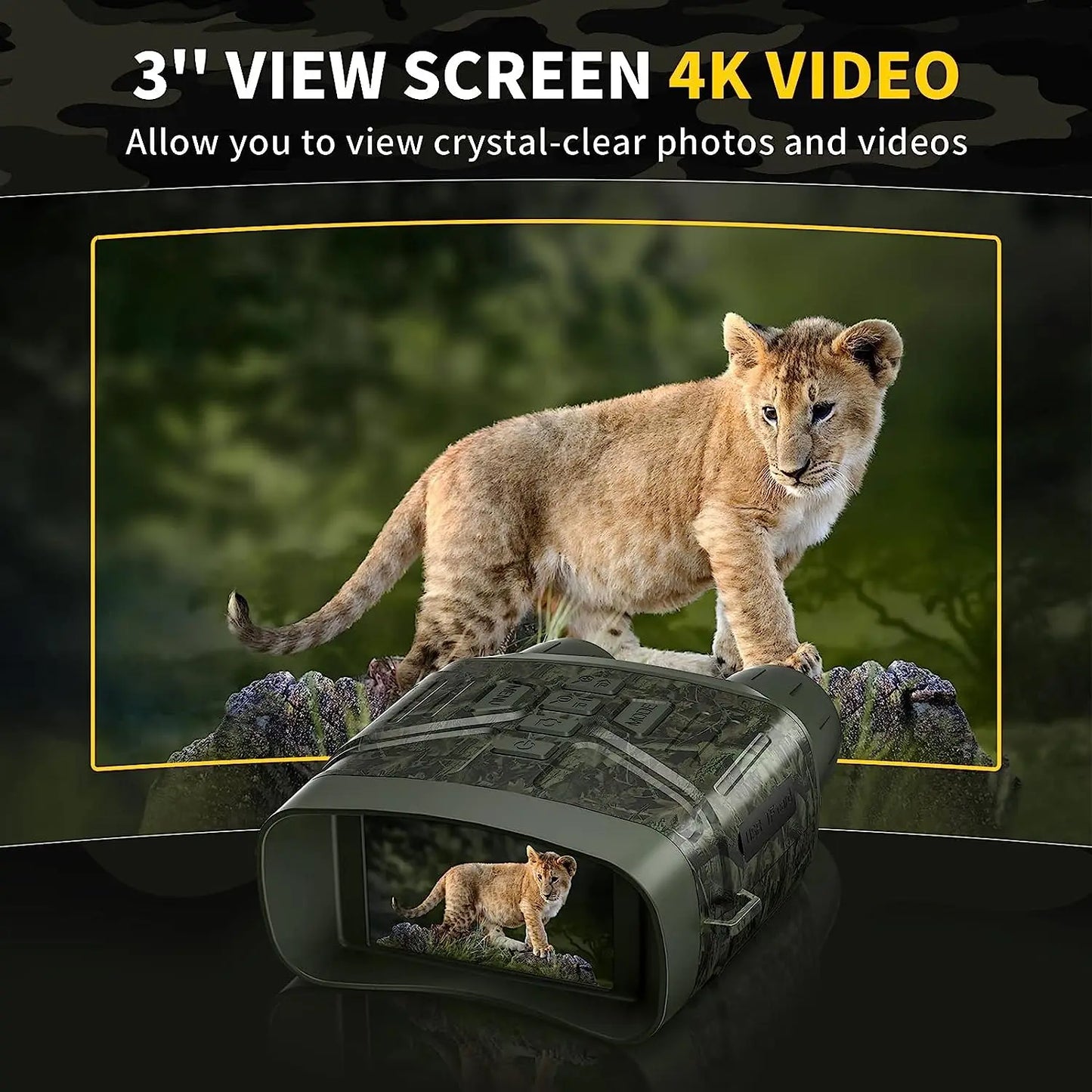 HrvzdvwEyepiece 4K Night Vision Binoculars With Rechargeable Battery