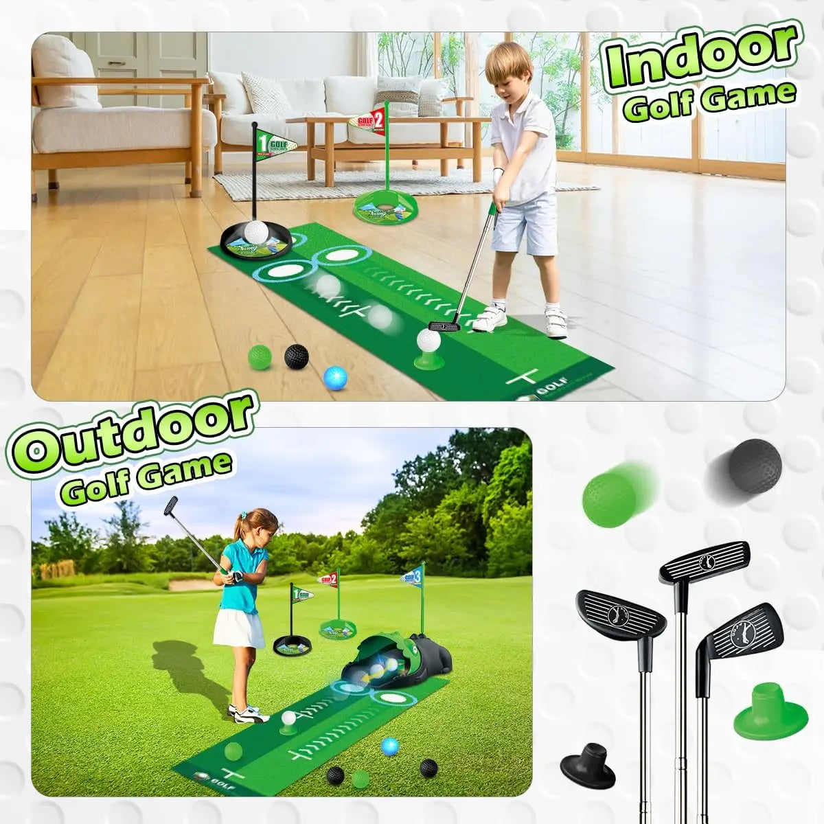 VATOS Kids Golf Set With Auto Returner Night Light