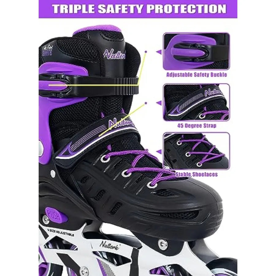 Inline Skates For Men Women And Youth Adjustable Durable Comfort