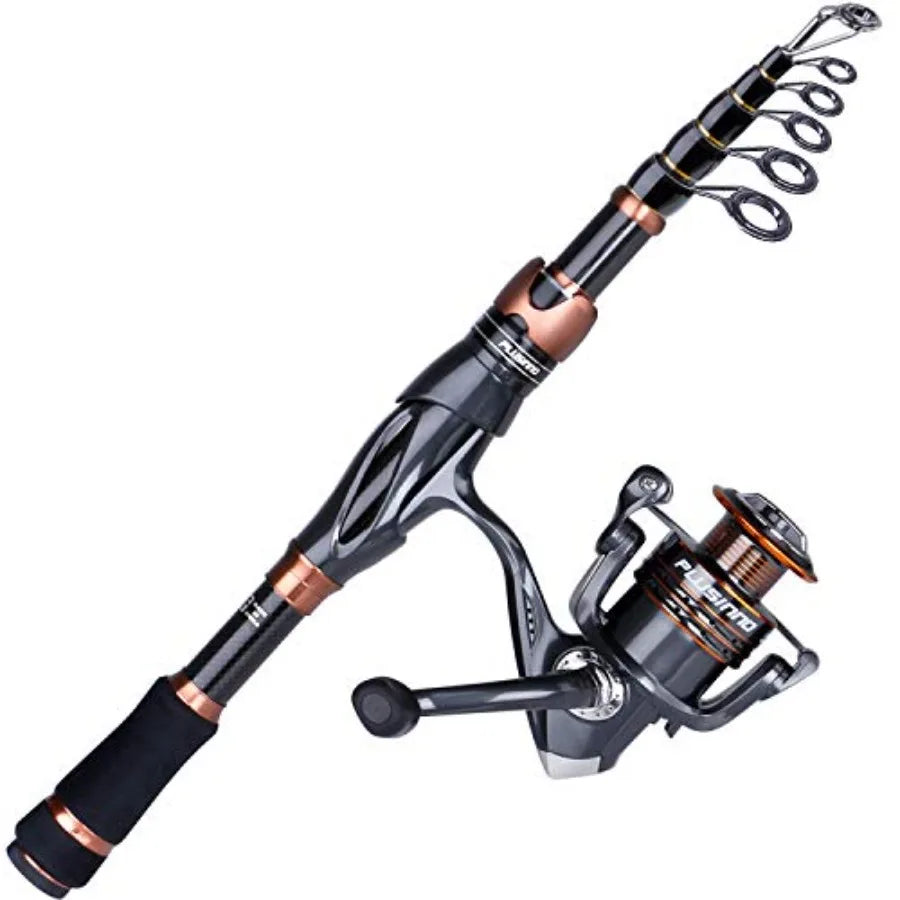 Bronze Warrior Toray IM6 Telescopic Fishing Rod And Reel Combo