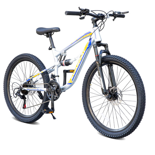 Mountain Bike With 21-Speed Gears, Full Suspension And Disc Brakes