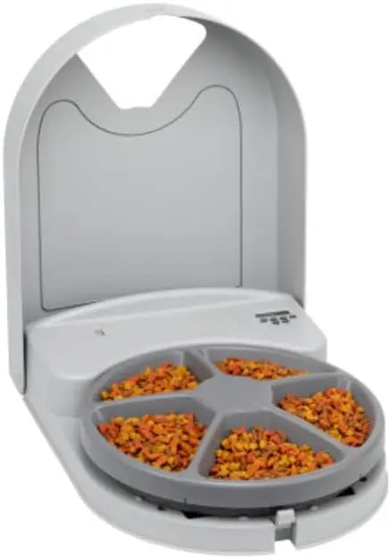 Automatic Dog Feeder, 5 Meals, 40 oz, for Small-Medium Dogs, Dry Food, Timer, Easy Clean