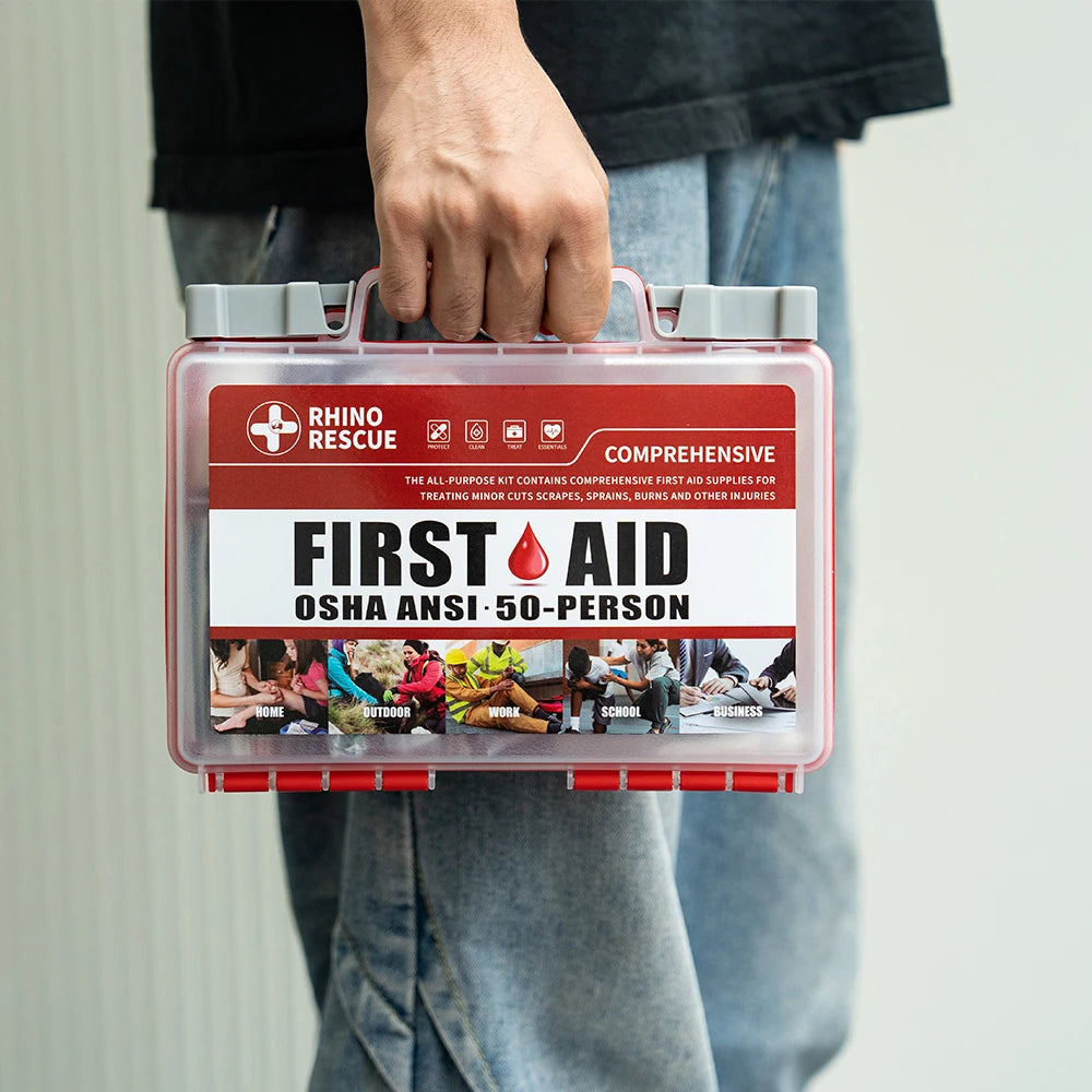 Rhino Rescue Full-Feature First Aid Kit For Home Office Travel