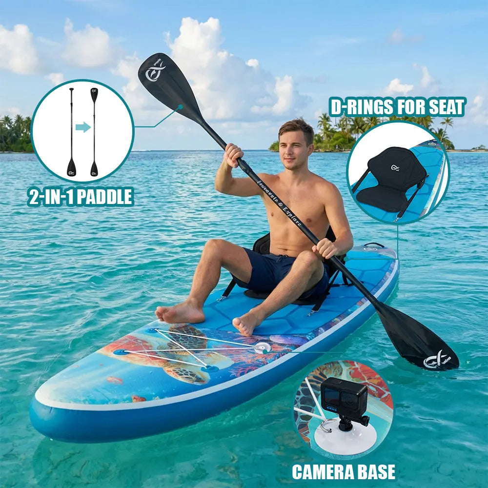 InnoExpo Inflatable Stand Up Paddleboard With Complete Accessory Kit