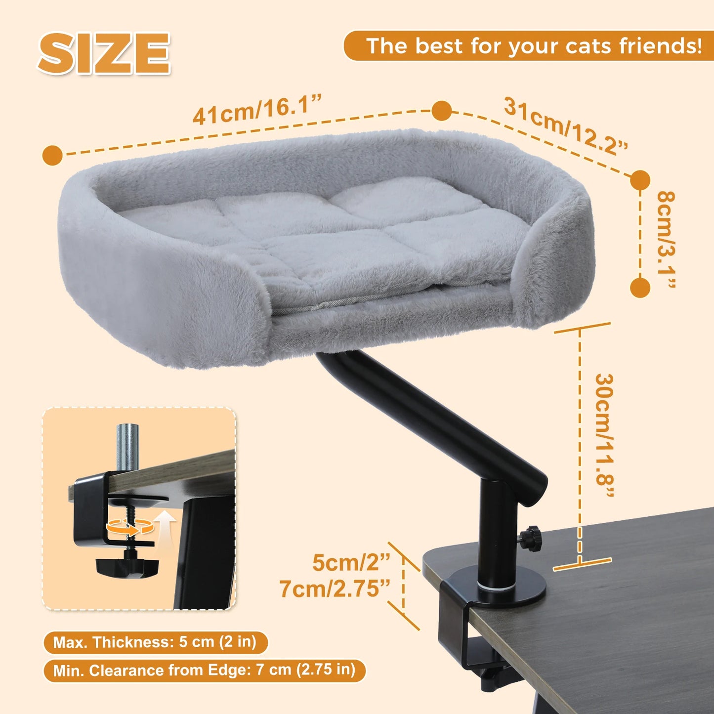 PAWZ Road Cat Desk Bed 360 Degree Rotating Desk Stand