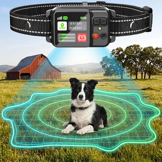 Dog GPS Electronic Fence System With Training Collar Waterproof Wireless